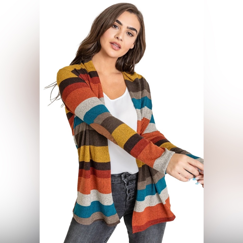 Colorful Striped Women's Cardigan